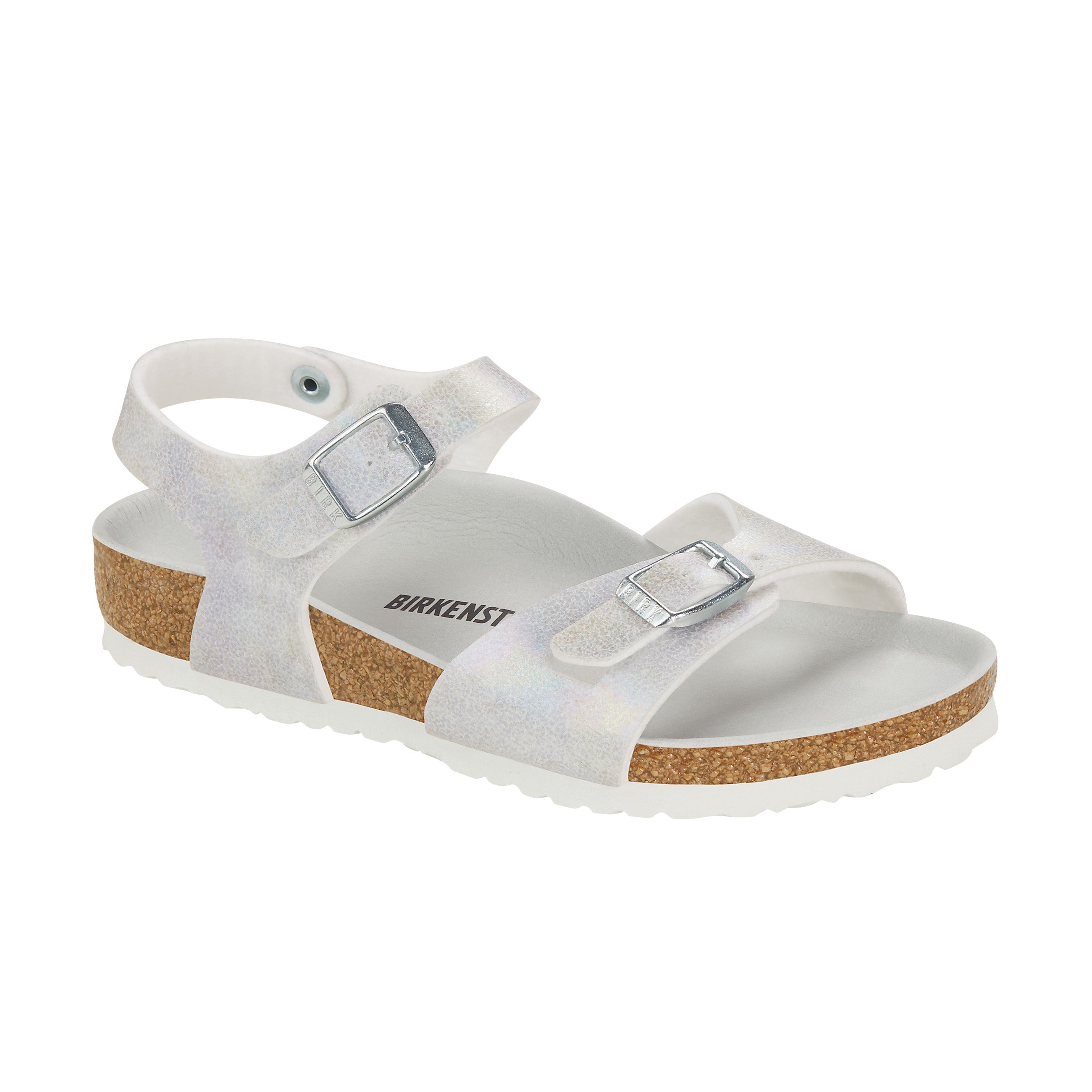 Birkenstock Rio Kids Vegan Iridescent Matcha Microfibre