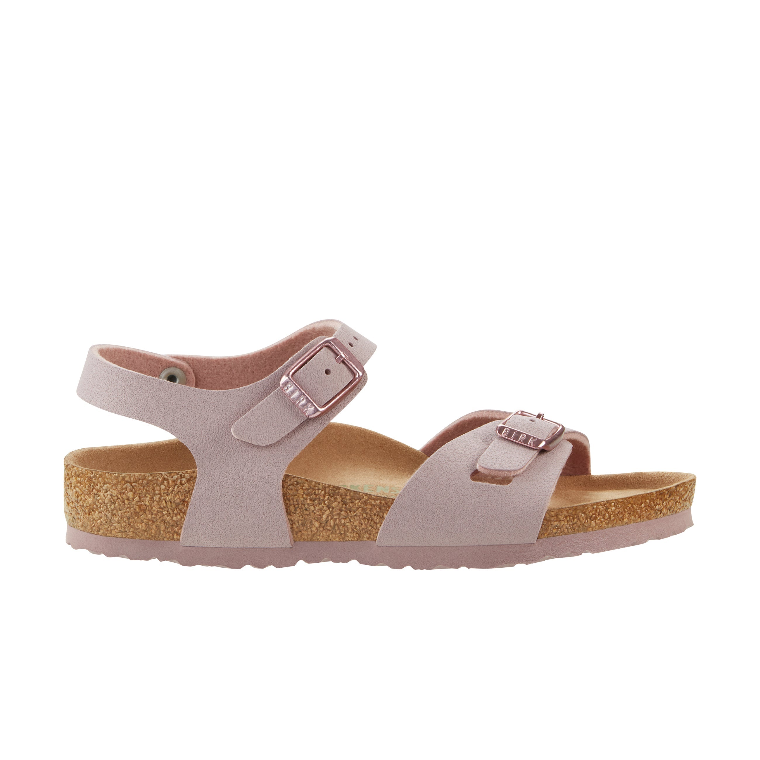 Birkenstock Rio Kids Vegan BirkiBuc Earthy Lavender Fog side view