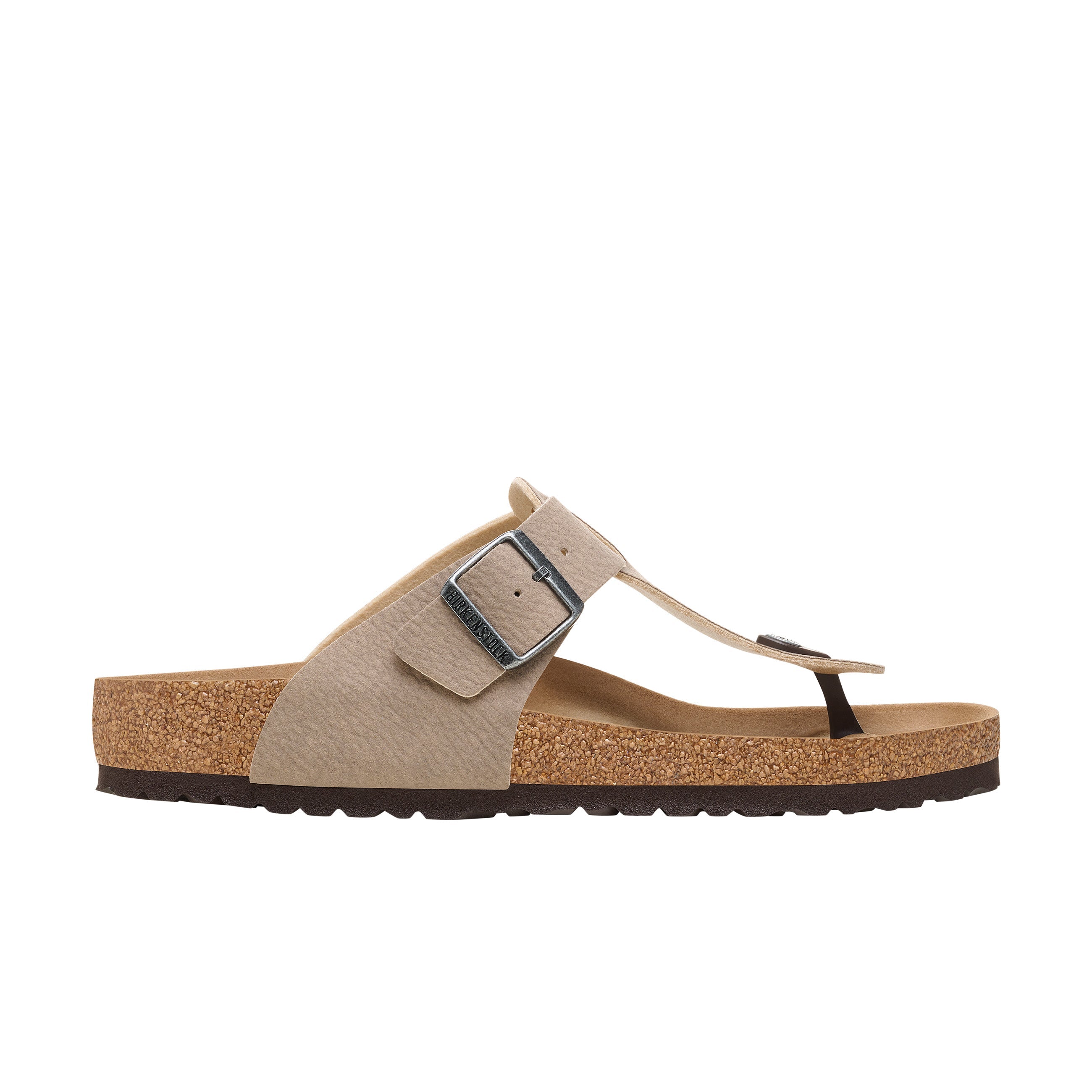 Birkenstock Safaga Desert Dust Vegan Espresso/Grey Taupe Synthetic Soft Birki side view