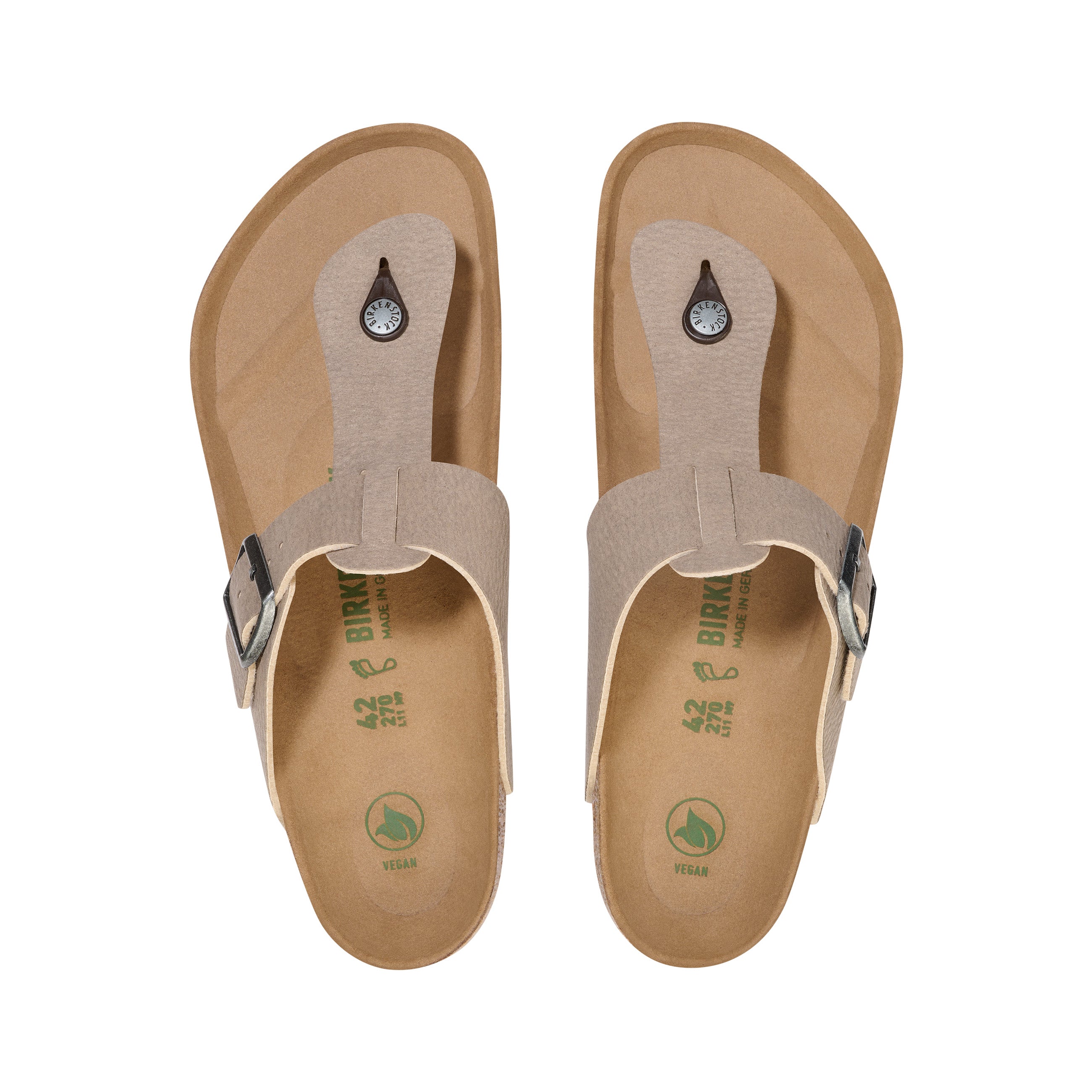 Birkenstock Safaga Desert Dust Vegan Espresso/Grey Taupe Synthetic Soft Birki top view