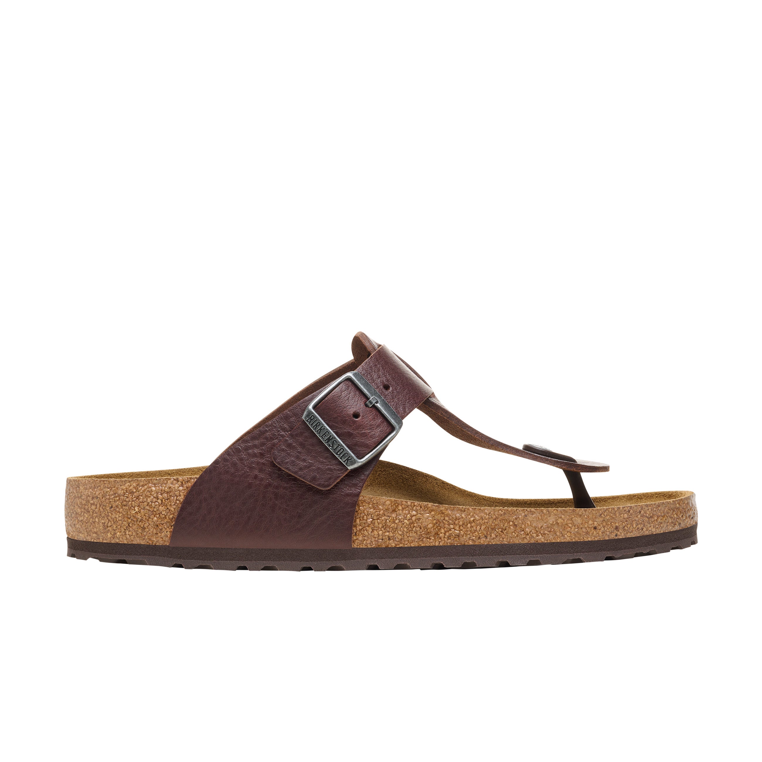 Birkenstock Safaga Vintage Wood Roast Natural Leather side view