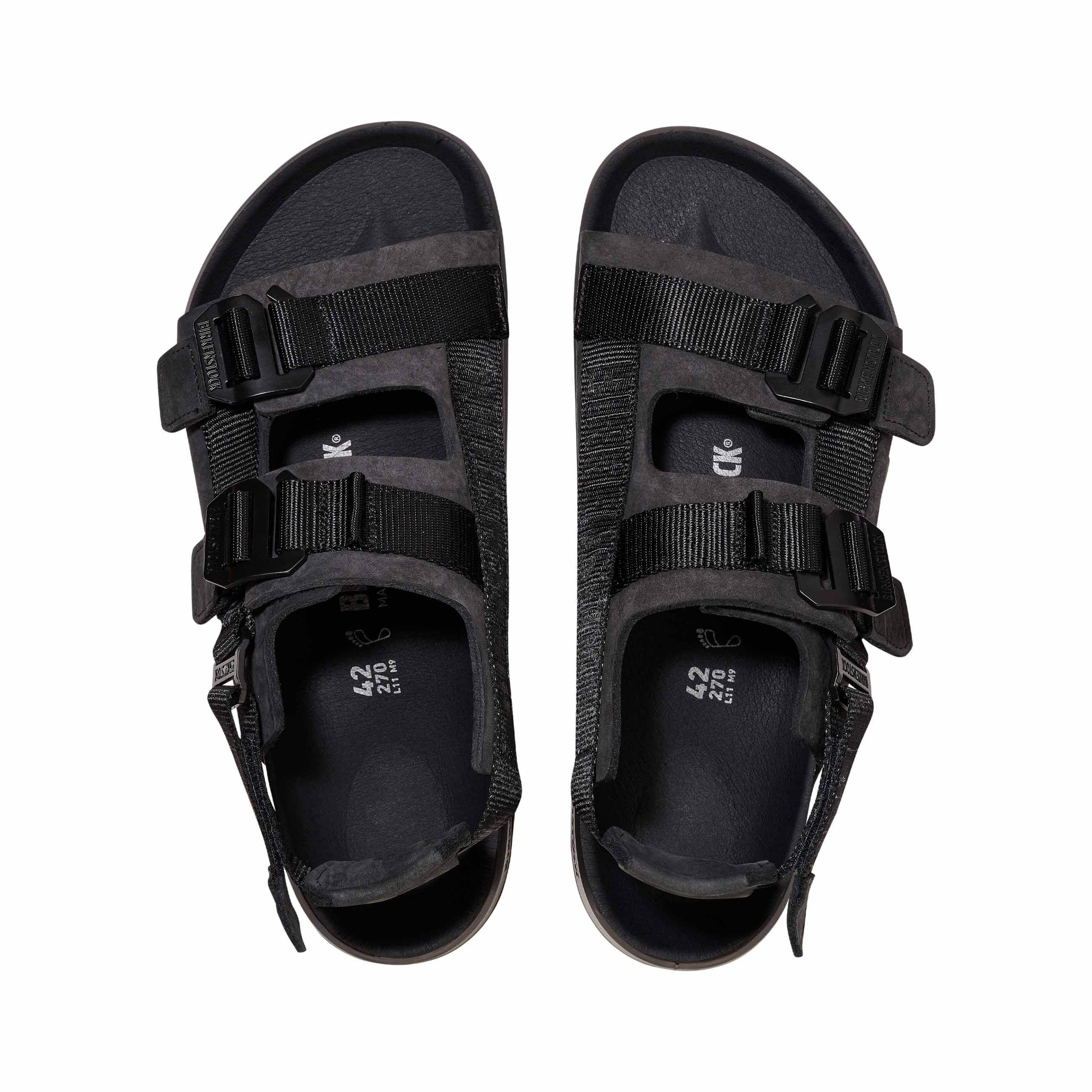 Birkenstock Shinjuku Black Natural Leather/Textile top view