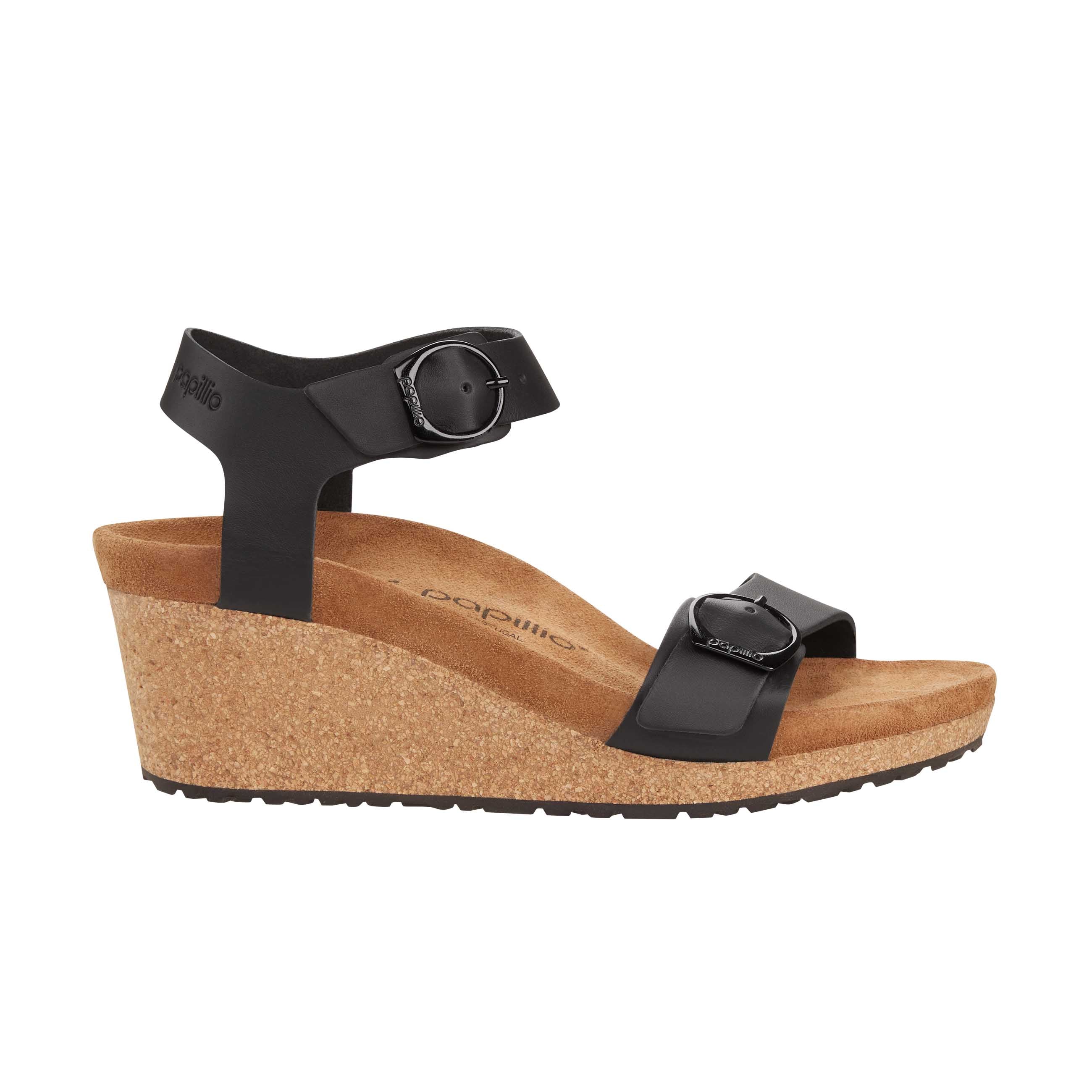 Birkenstock Soley Black Smooth Leather side view