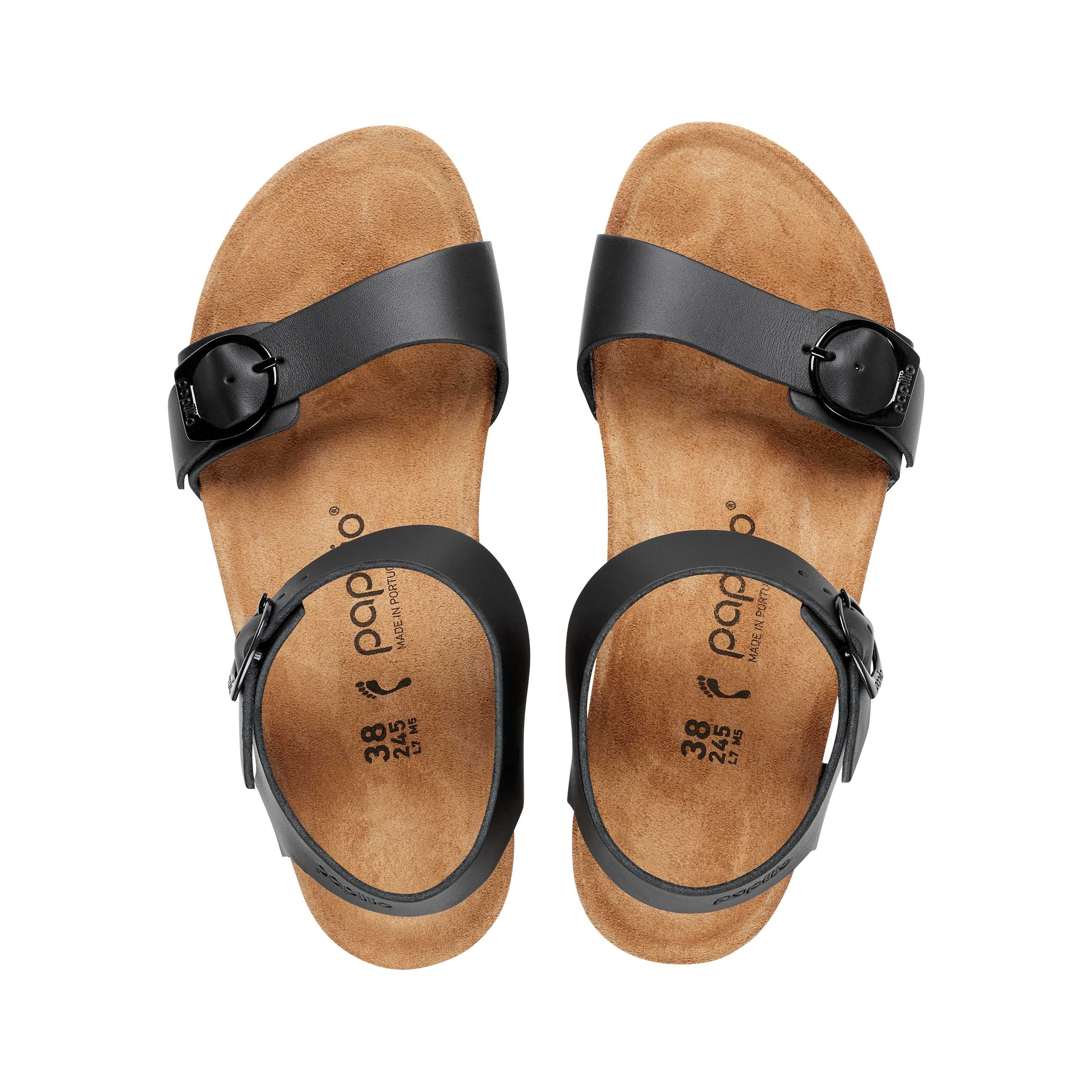 Birkenstock Soley Black Smooth Leather top view