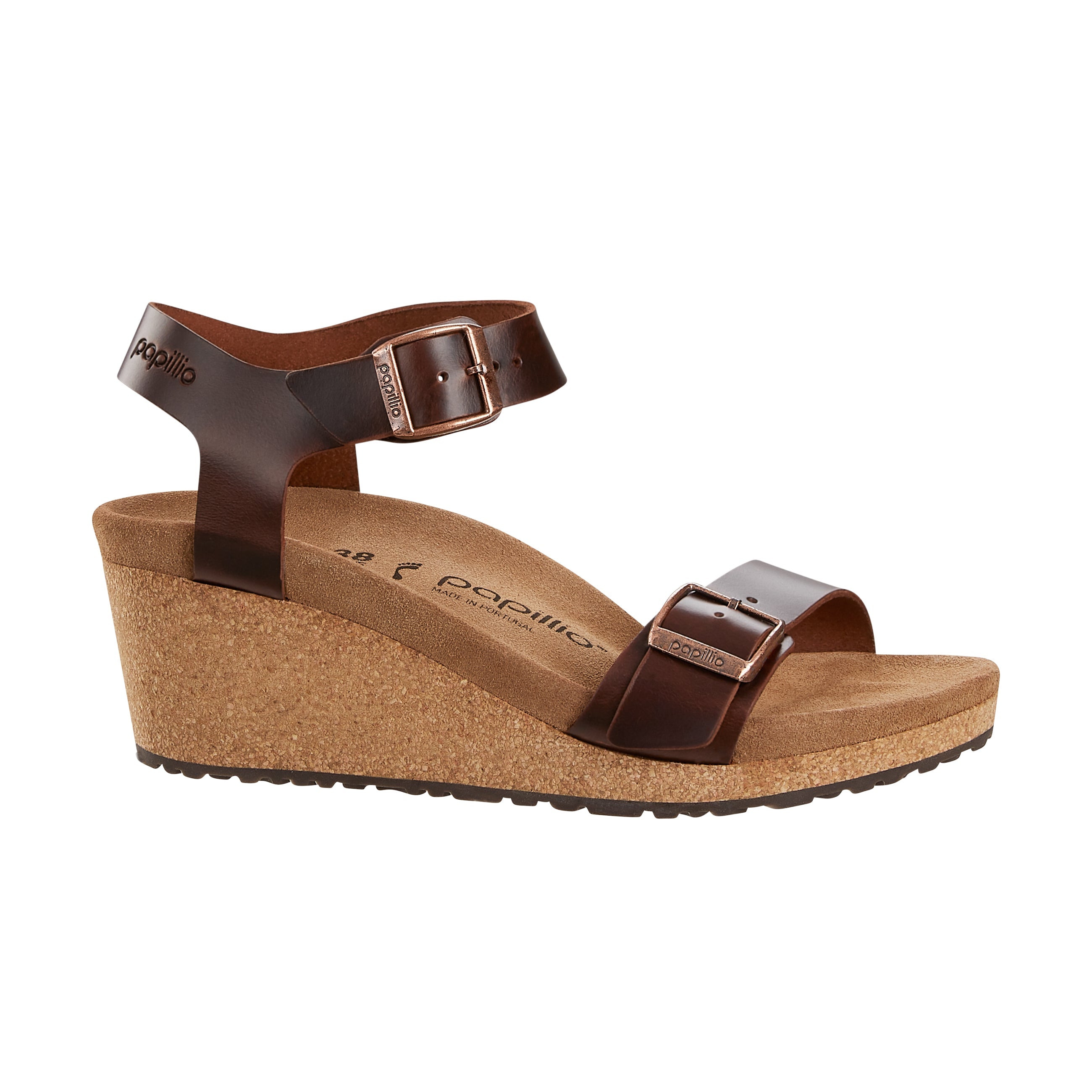 Birkenstock Soley Cognac Natural Leather side view