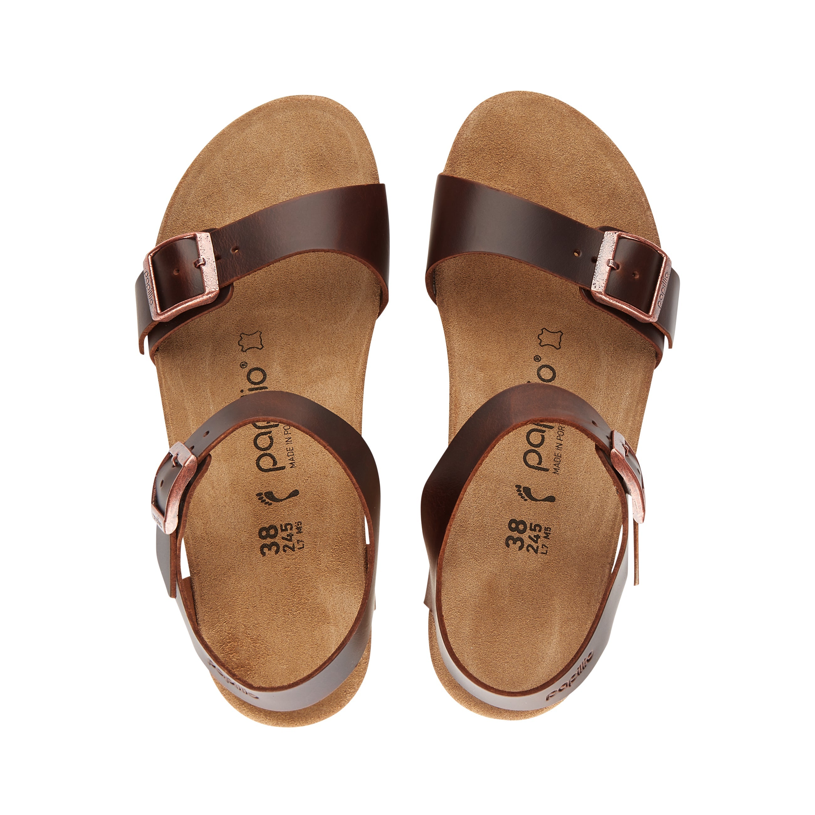 Birkenstock Soley Cognac Natural Leather top view