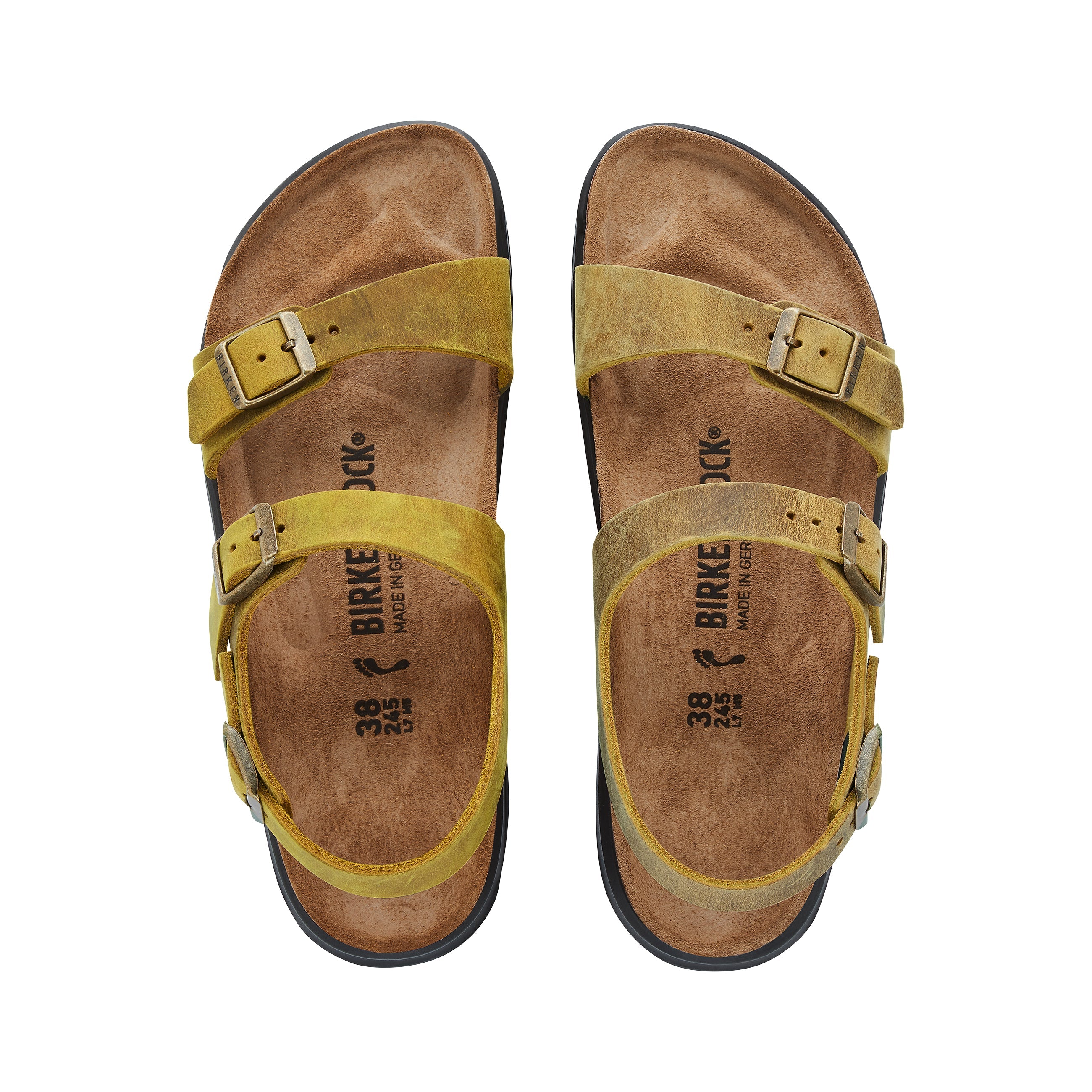 Birkenstock Sonora Cross Town Ochre Waxy Leather top view