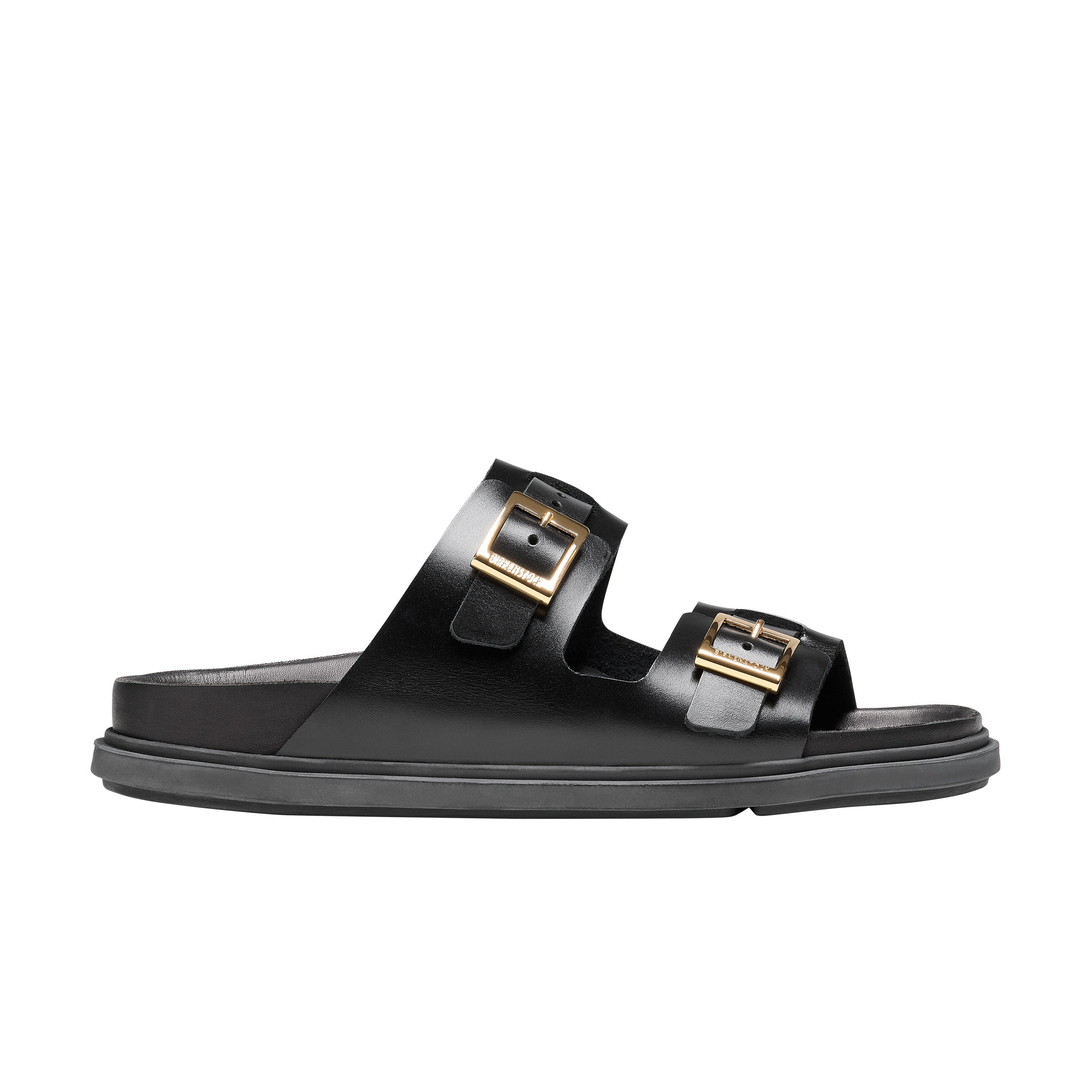 Birkenstock St Barths Natural Leather Black side view