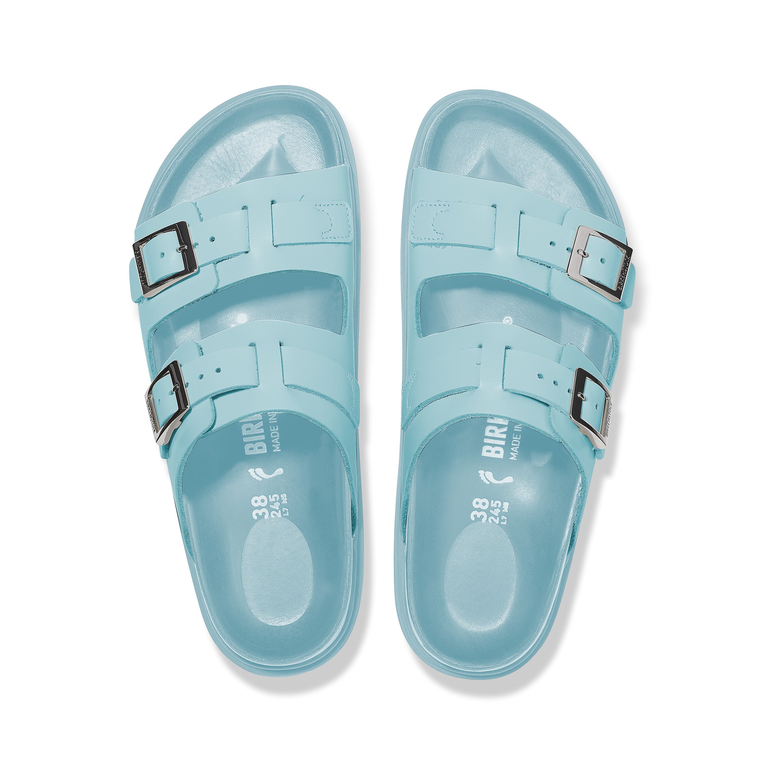 Birkenstock St Barths Mineral Blue Natural Leather top view