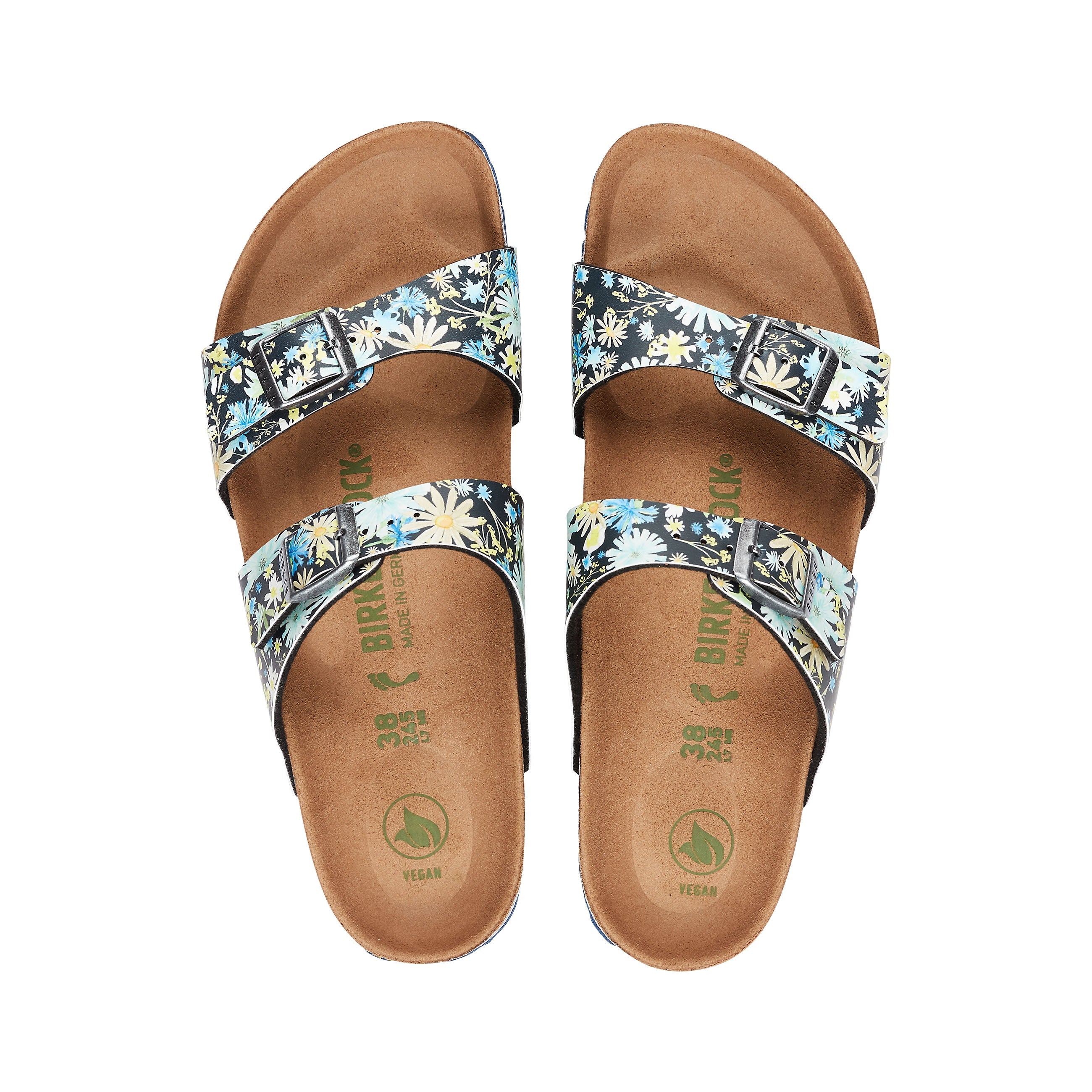 Birkenstock Sydney Vegan Blue Multicolour Birko-Flor top view