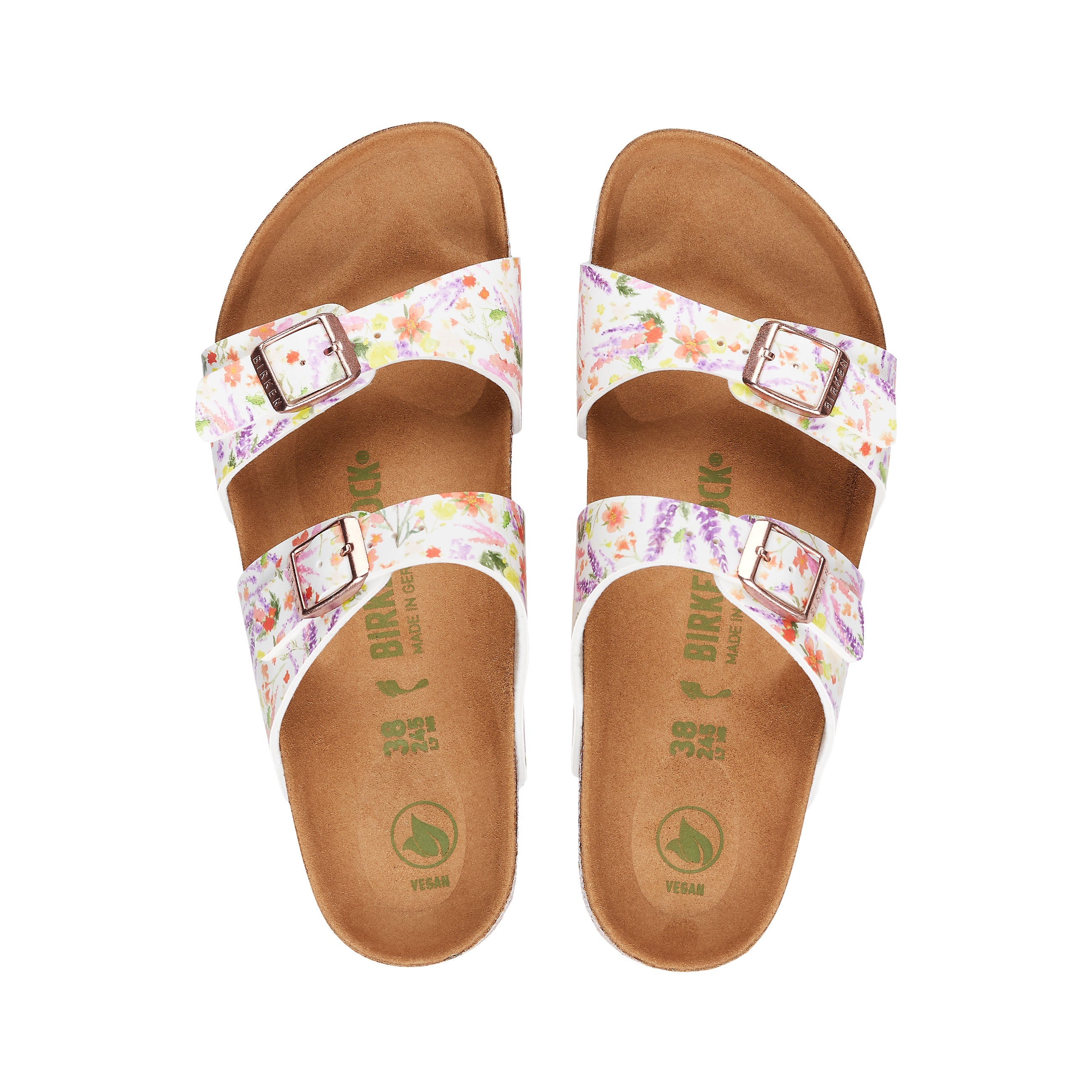 Birkenstock Sydney Vegan Rose Multicolour Birko-Flor top view