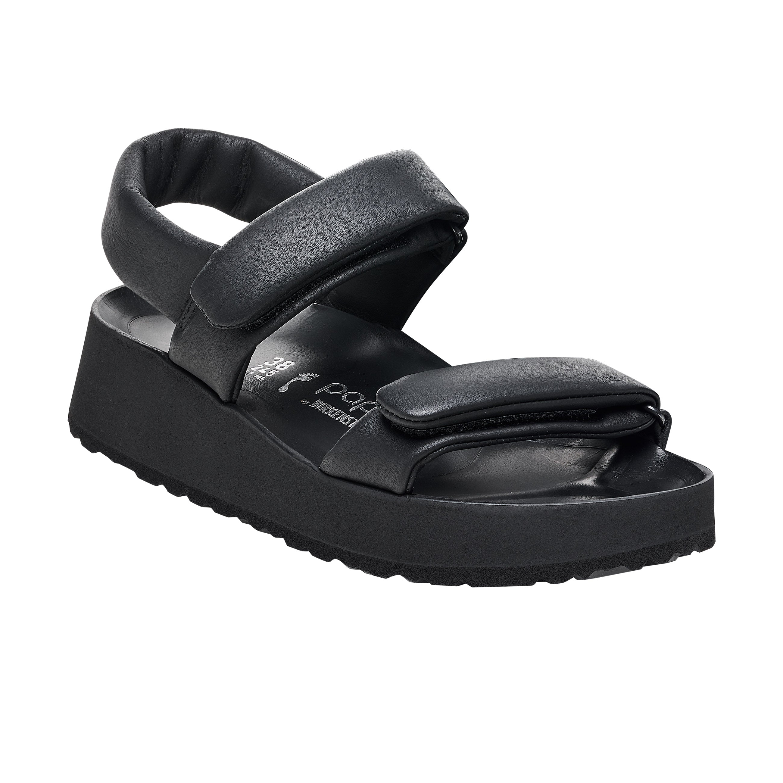 Birkenstock Theda Exquisite Platform Wedge Black Smooth Leather