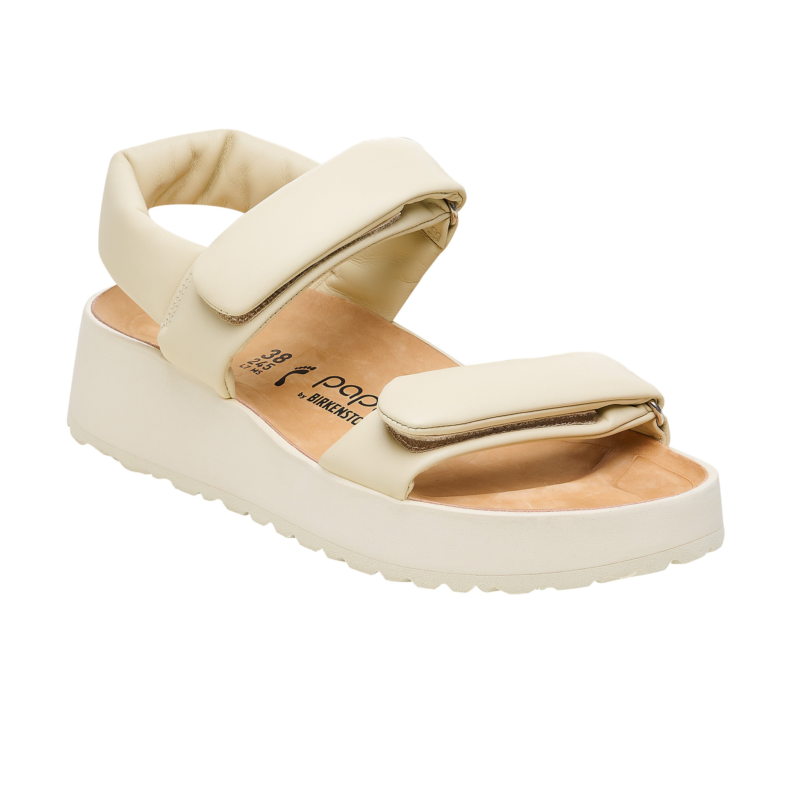 Birkenstock Theda Exquisite Platform Wedge Ecru Smooth Leather