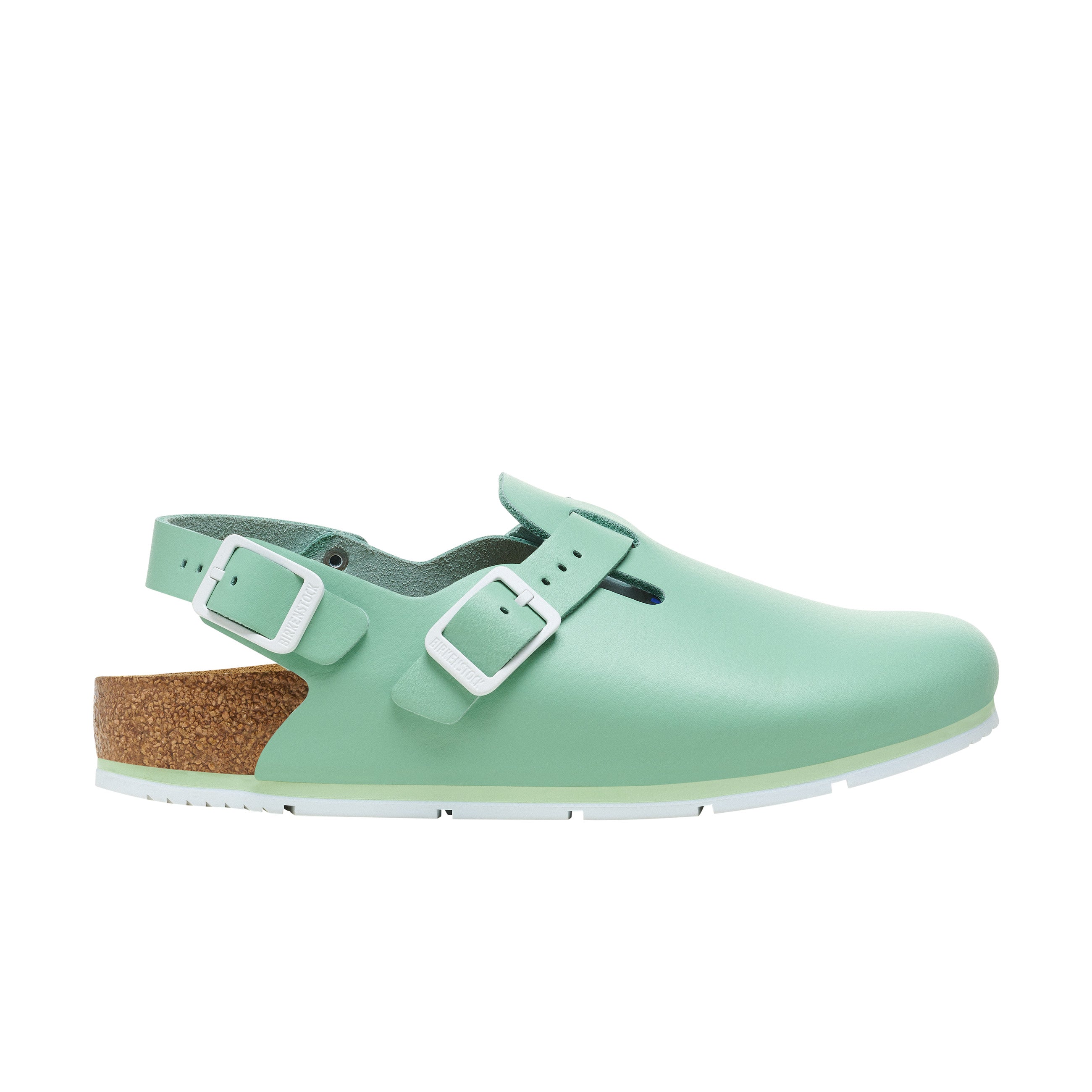 Birkenstock Tokio Pro Matcha PU Coated Natural Leather side view