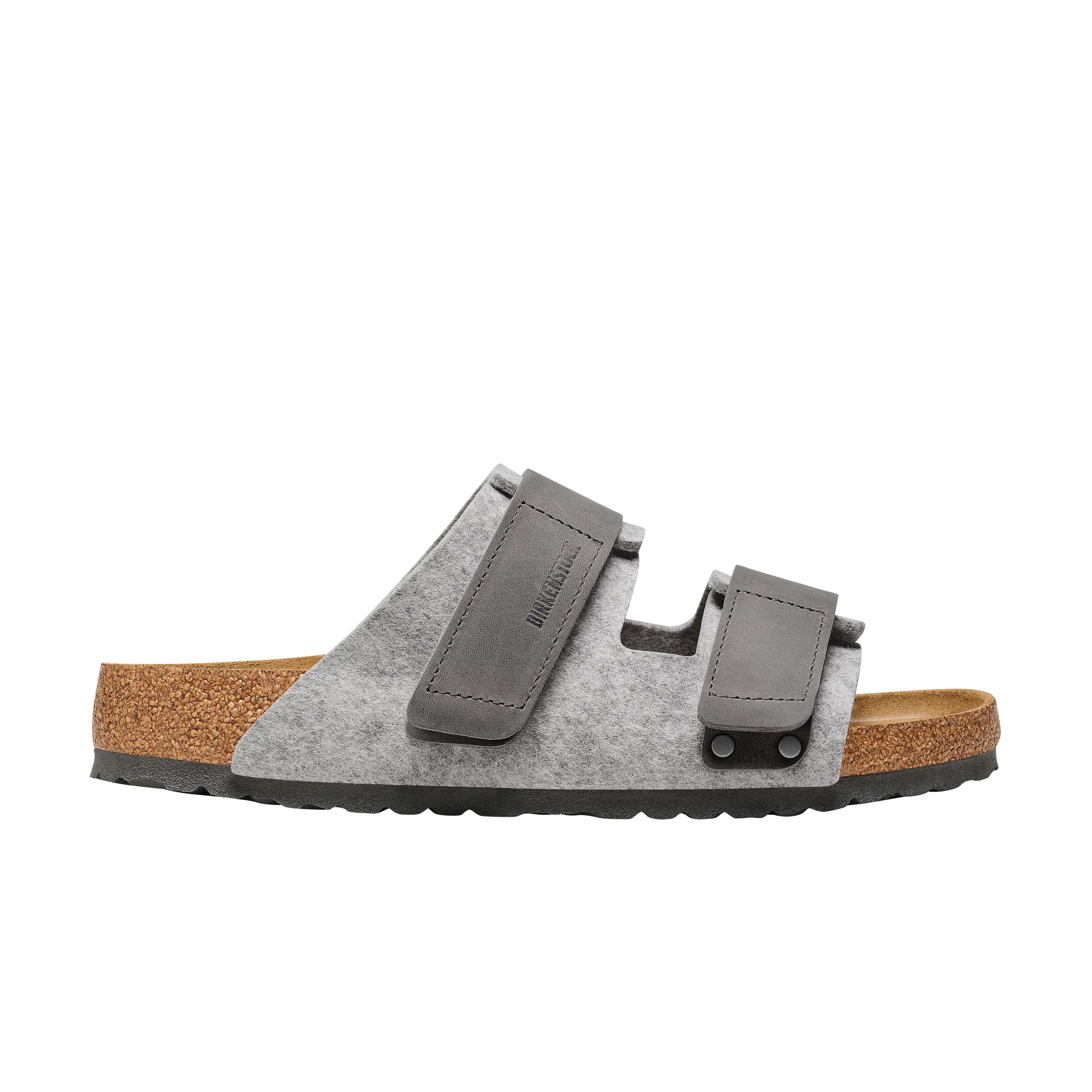 Birkenstock Uji Authentic Felt Light Grey Oiled Leather/Felt side view