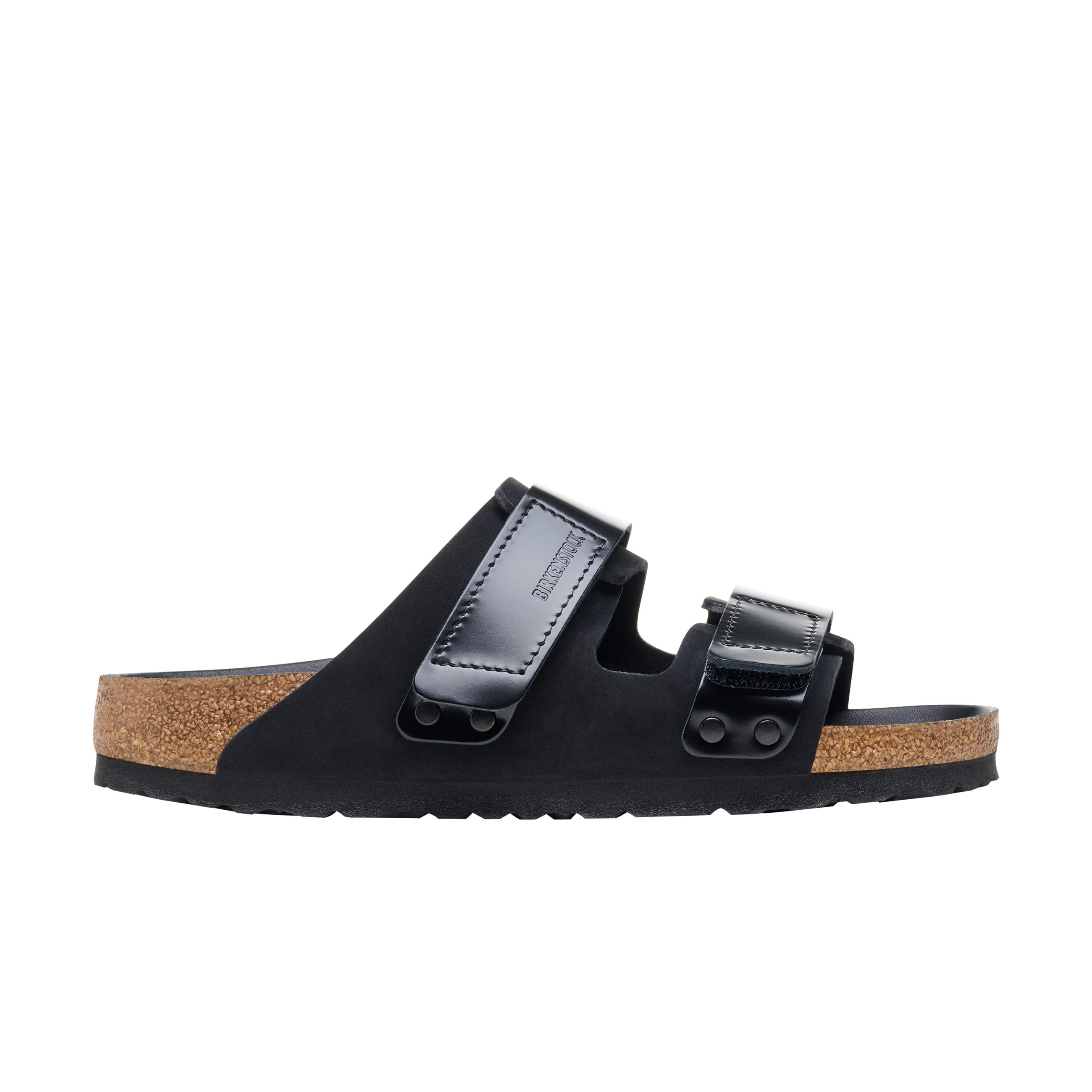 Birkenstock Uji High Shine Black Nubuck Leather side view