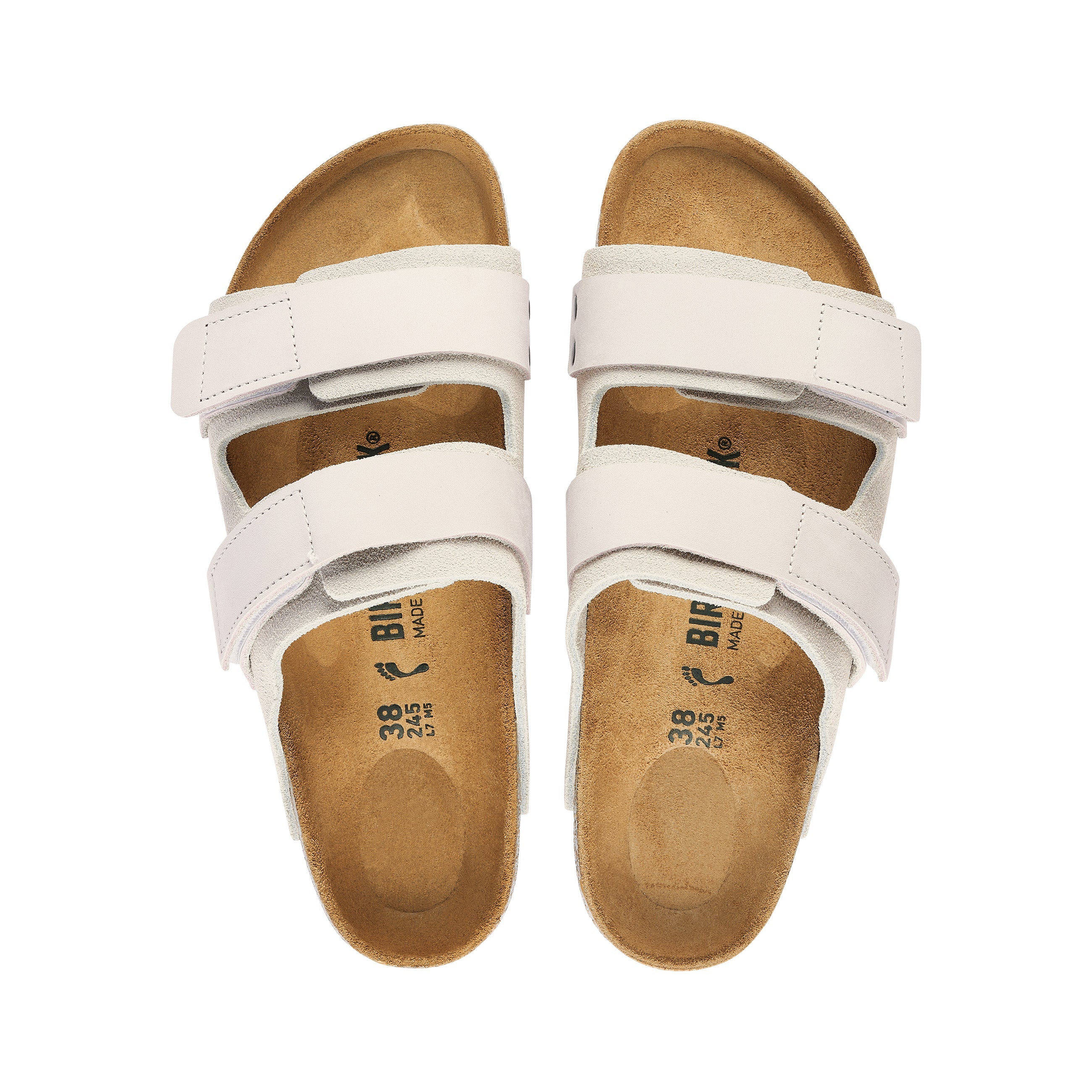 Birkenstock Uji Nubuck/Suede Leather Antique White Top View