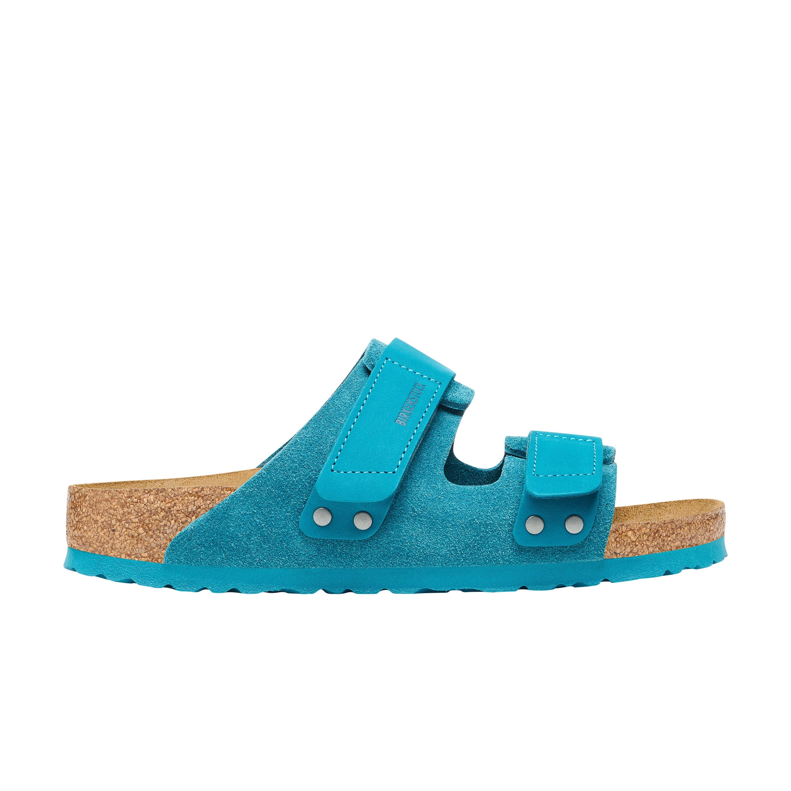 Birkenstock Uji Deep Turquoise Nubuck Suede Leather side view