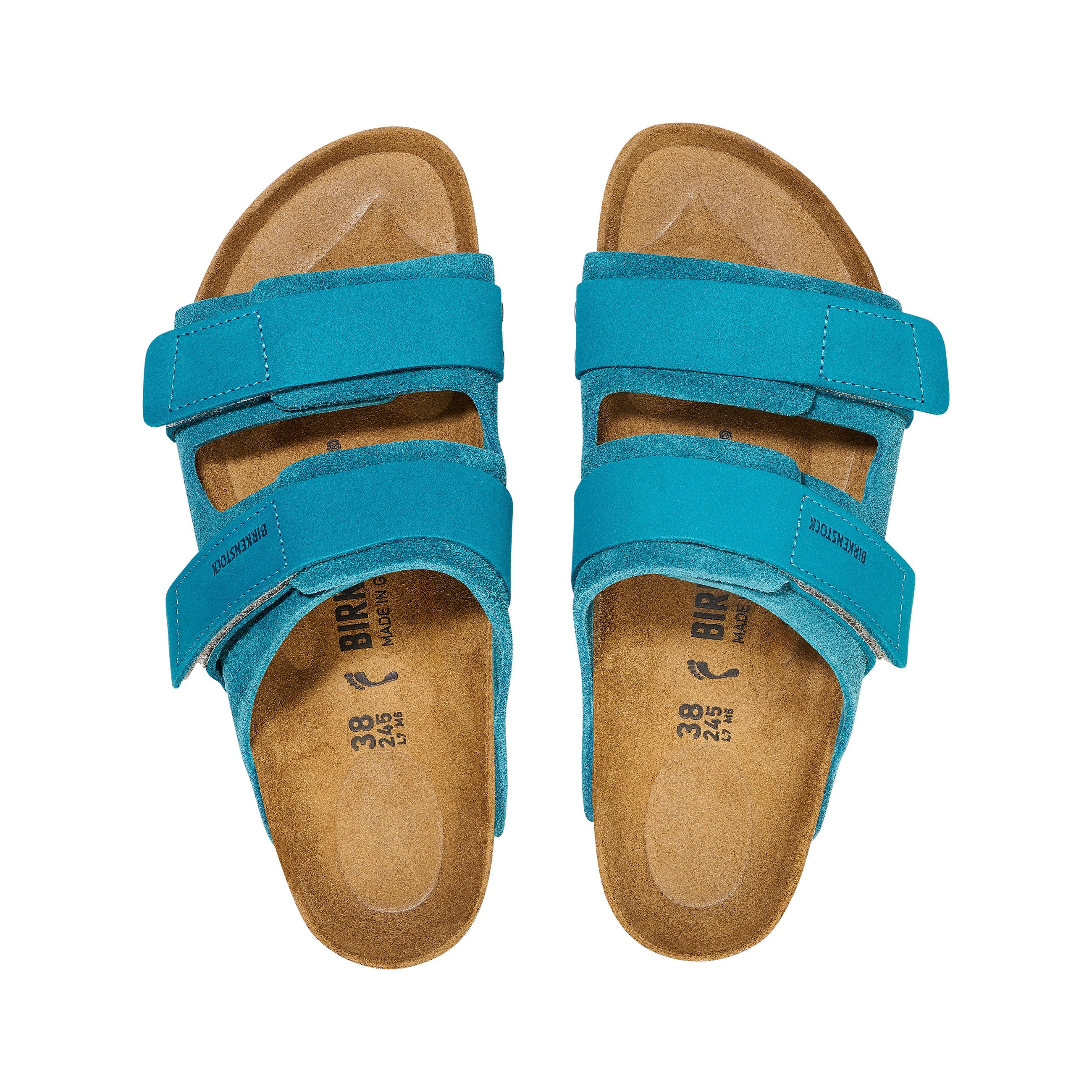 Birkenstock Uji Deep Turquoise Nubuck Suede Leather top view