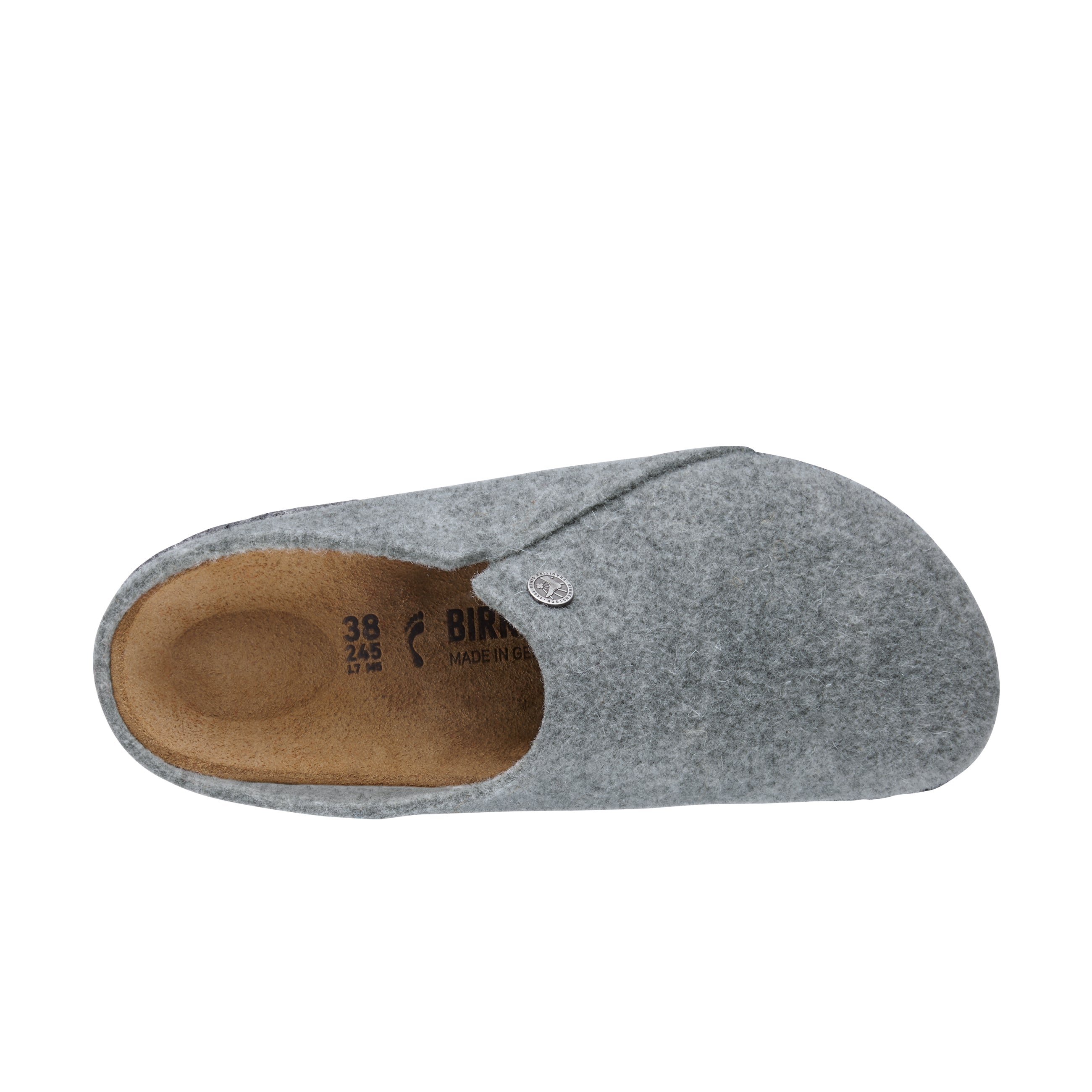 Birkenstock Zermatt Light Grey Wool Felt top view