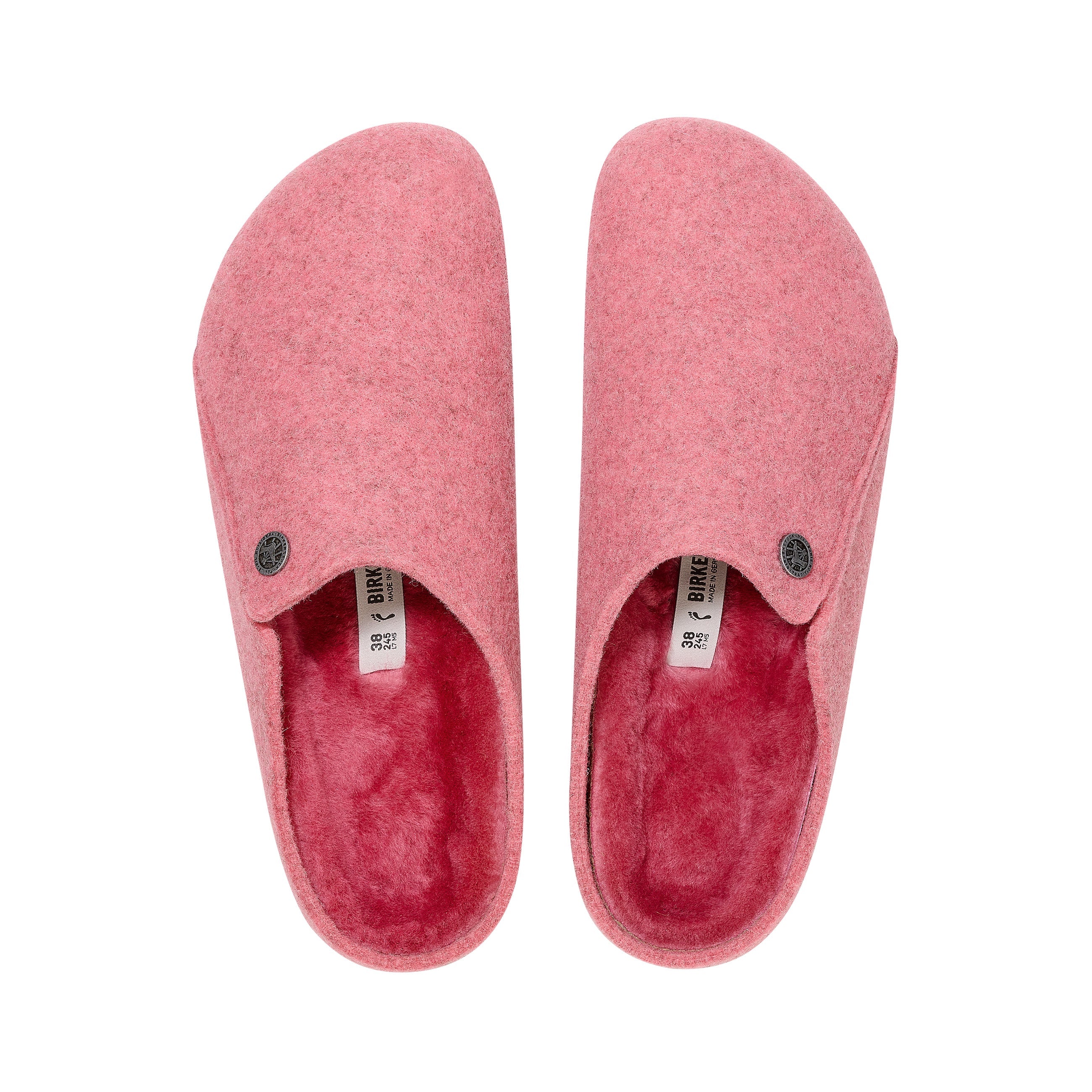 Birkenstock Zermatt Shearling Wool Felt Fuchsia Tulip top view