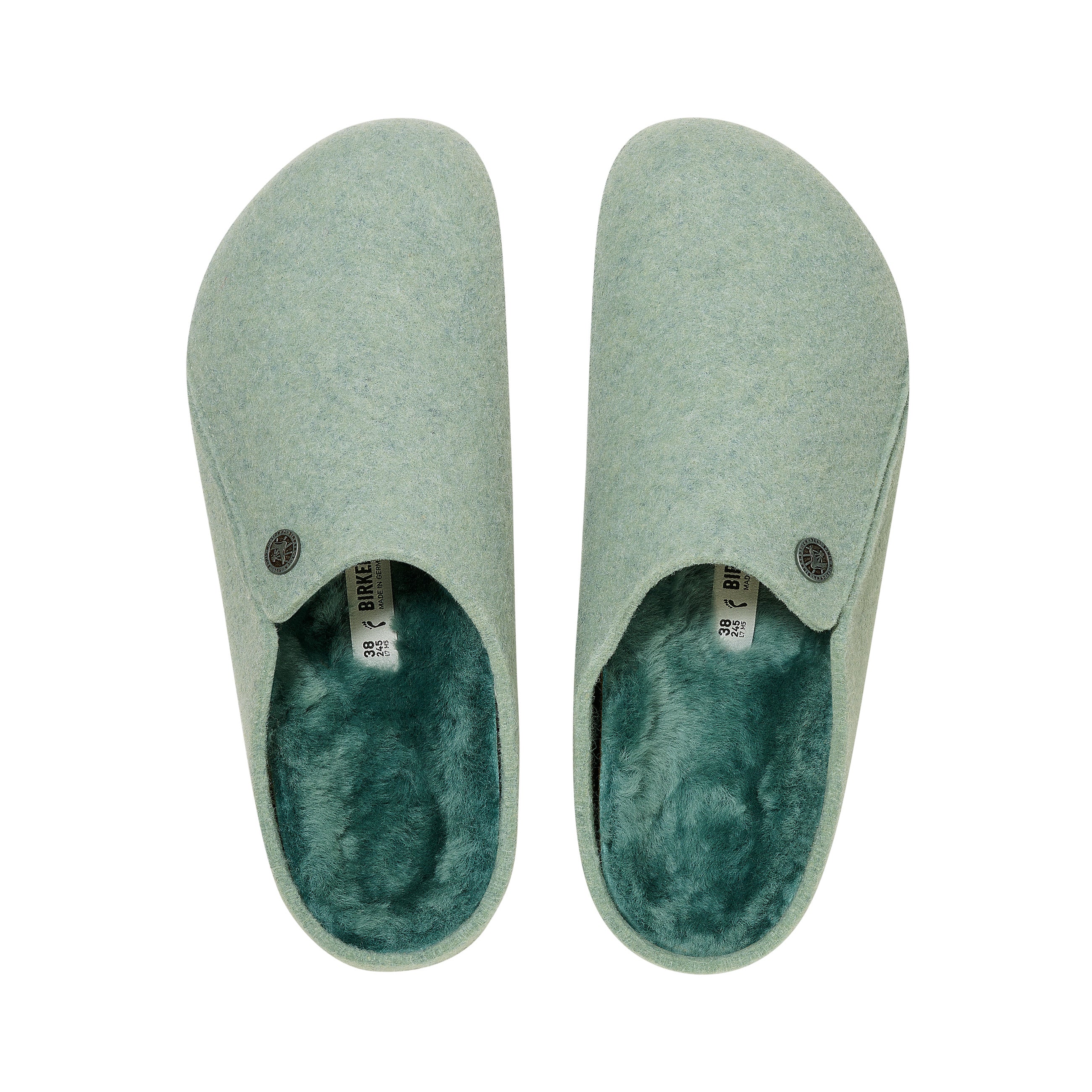 Birkenstock Zermatt Shearling Wool Felt Matcha top view