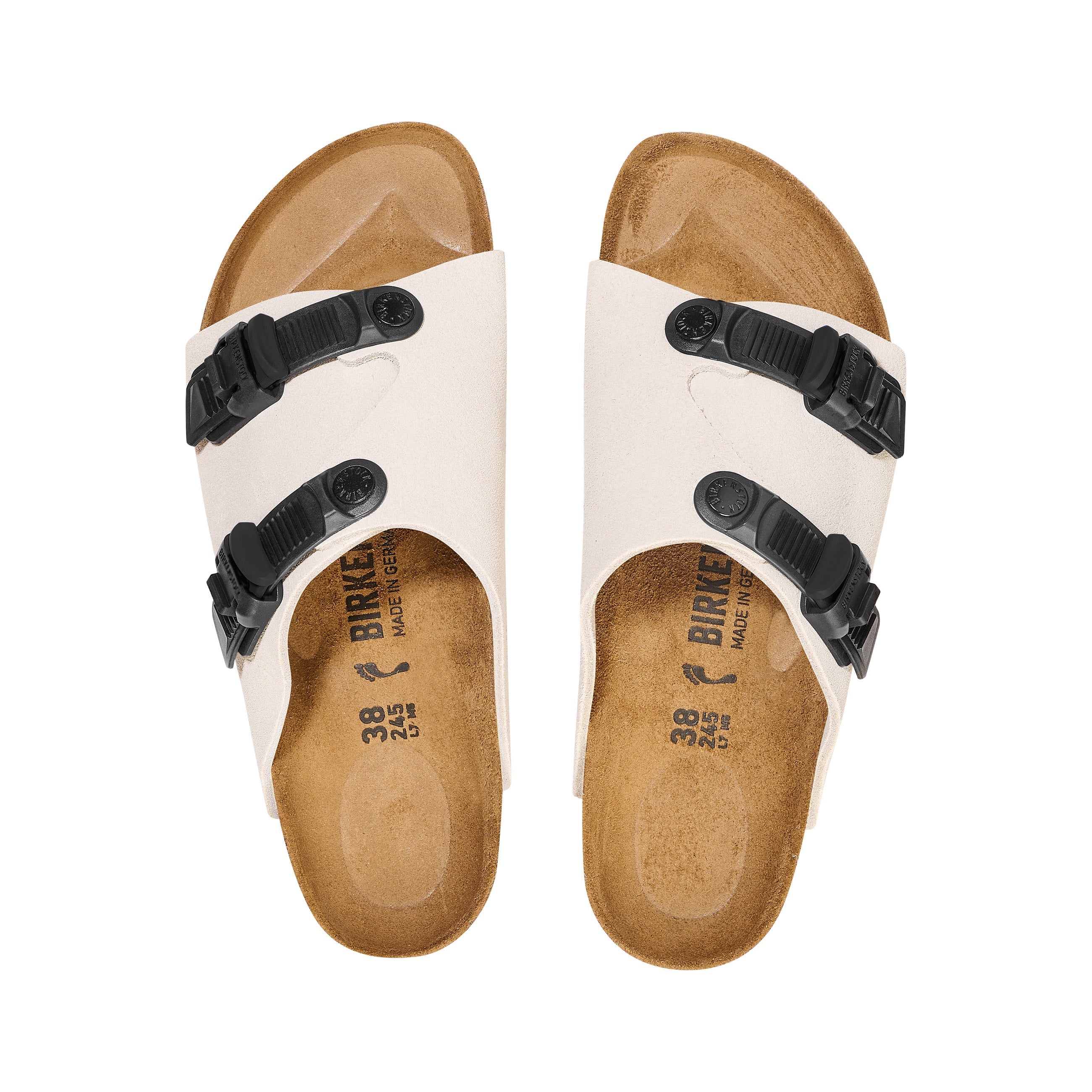 Birkenstock Zurich Tech Antique White Suede Leather top view