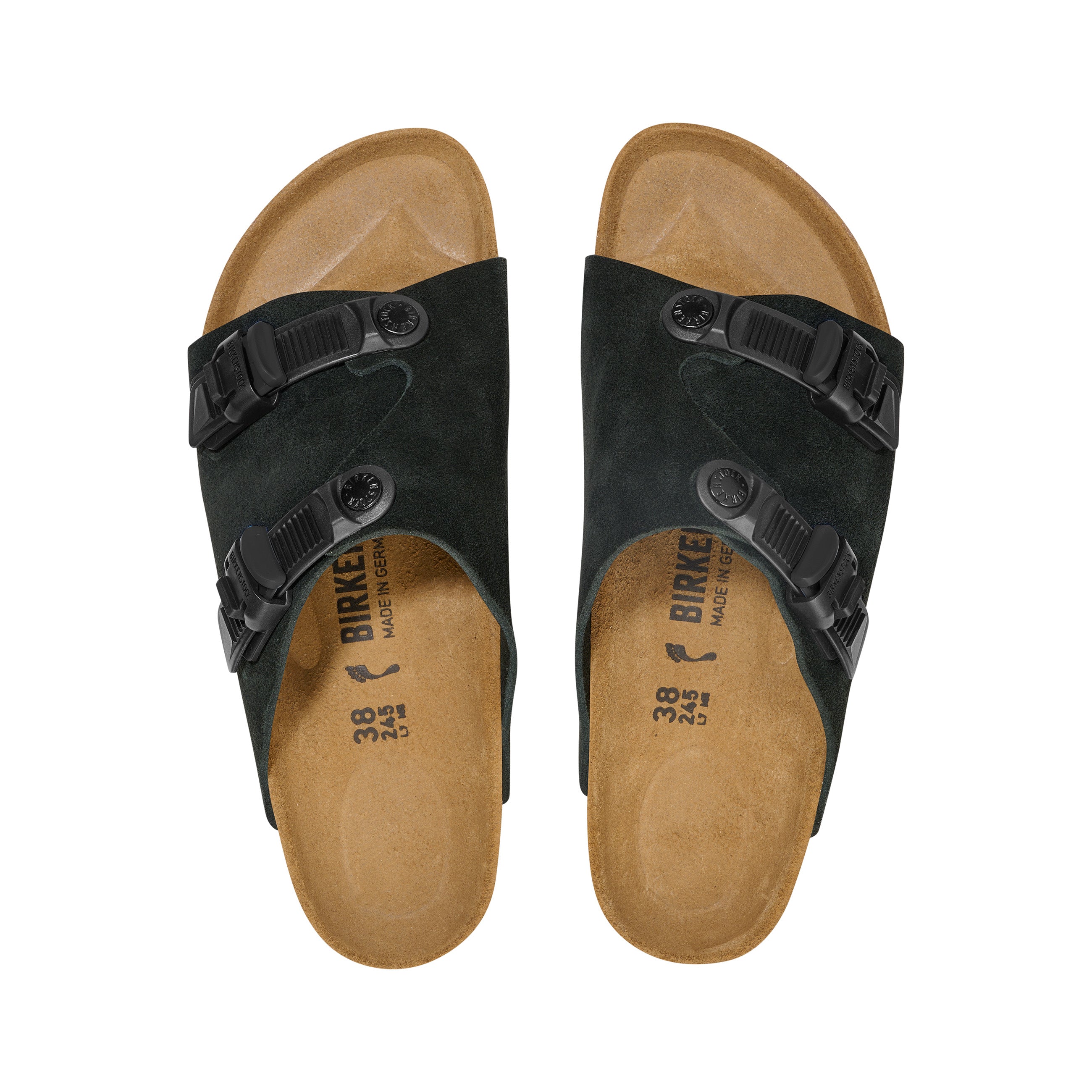 Birkenstock Zurich Tech Black Suede Leather top view