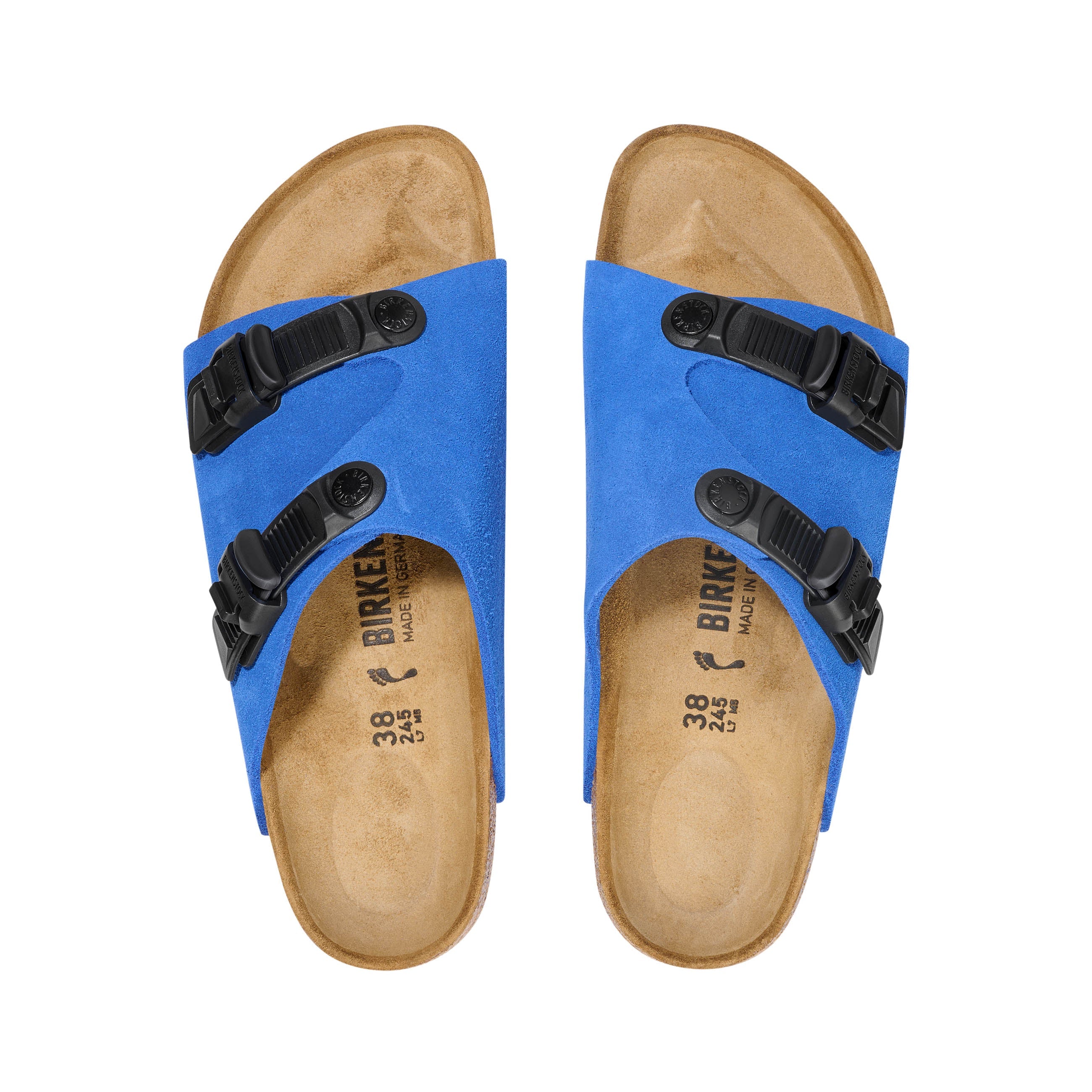 Birkenstock Zurich Tech Ultra Blue Suede Leather top view